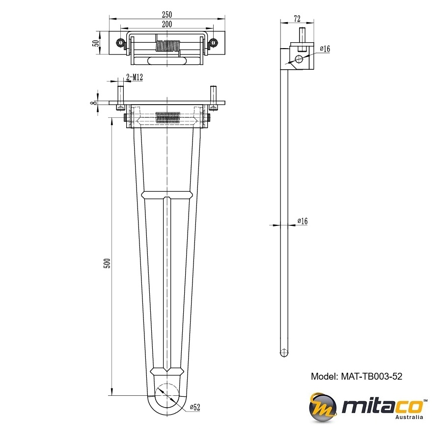 Spring Loaded Tow Spring Loaded Tow Bar Hitch- 3.5T Capacity- Tug Attachment